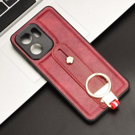 Протиударний чохол Wristband Leather Back для OPPO Reno13 F 5G - червоний