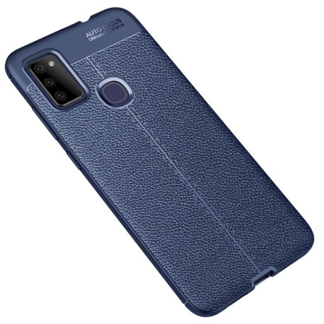Противоударный чехол Litchi Texture на Samsung Galaxy M51 - синий