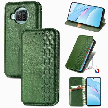 Чехол-книжка Cubic Grid на Xiaomi Mi 10T Lite 5G - зеленый