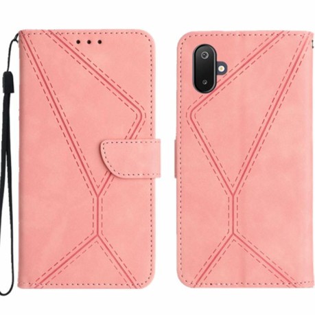 Чехол-книжка Stitching Embossed Leather для Samsung Galaxy F06 5G / M06 5G - розовый