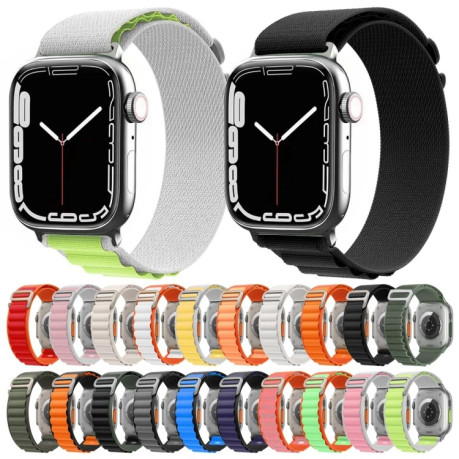 Ремешок Nylon Loop для Apple Watch 10 46mm/Ultra 49mm / Series 8/7 45mm / 44mm / 42mm - черно-оранжевый