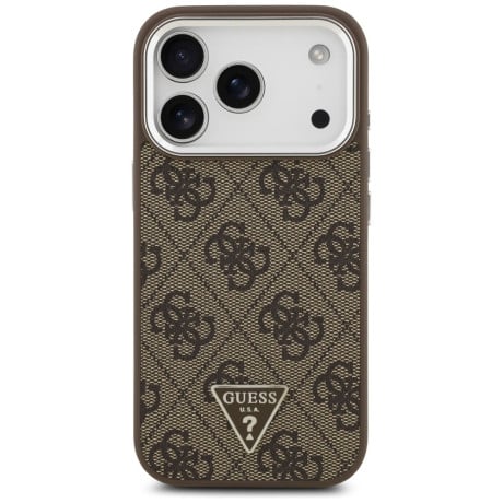 Оригинальный чехол Guess 4G Triangle Logo с MagSafe на iPhone 17 Pro - brown
