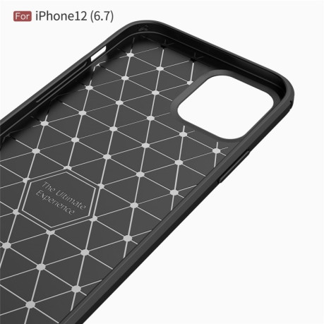 Чехол Brushed Texture Carbon Fiber на iPhone 12 Pro Max - синий