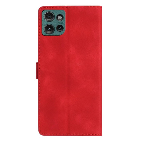 Чехол-книжка Flower Butterfly Embossing для Motorola Edge 50 5G - красный