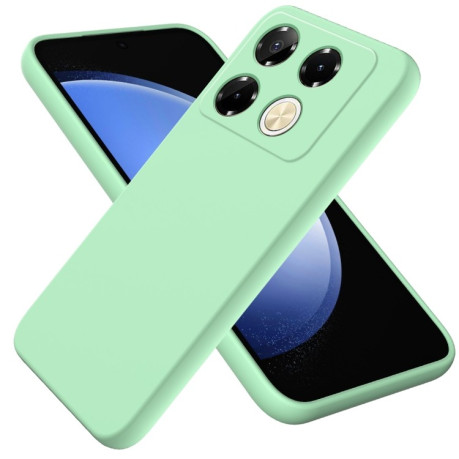 Силиконовый чехол Solid Color Liquid Silicone на Infinix Note 40 Pro 4G - зеленый