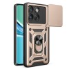 Чехол со шторкой на камеру Sliding Camshield и подставкой для Motorola Edge 70 5G — золотой