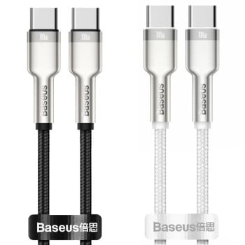Кабель Baseus Cafule Series Metal Type-C - Type-C 100W (2m) (CATJK-D) - Білий