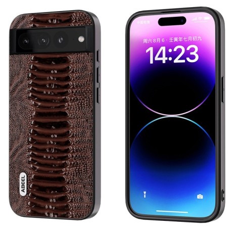 Кожаный Чехол ABEEL Genuine Leather Weilai Series для Google Pixel 8 Pro - кофейный