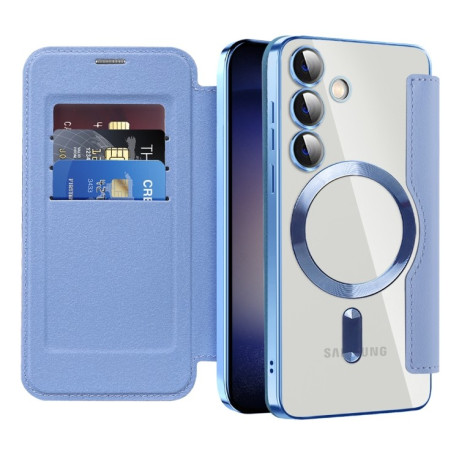 Чохол-книжка Shield MagSafe RFID Anti-theft Leather  для Samsung Galaxy S25 5G - синій