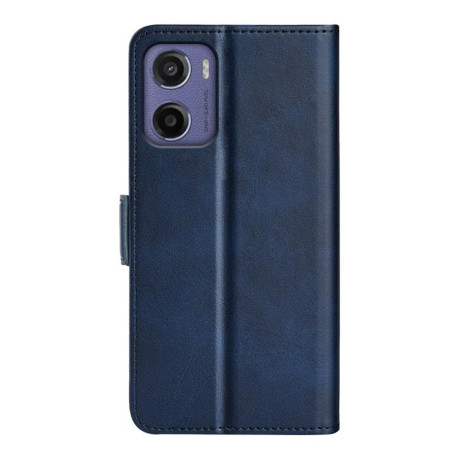 Чехол-книжка Dual-side Magnetic Buckle для Motorola Moto E15 - синий