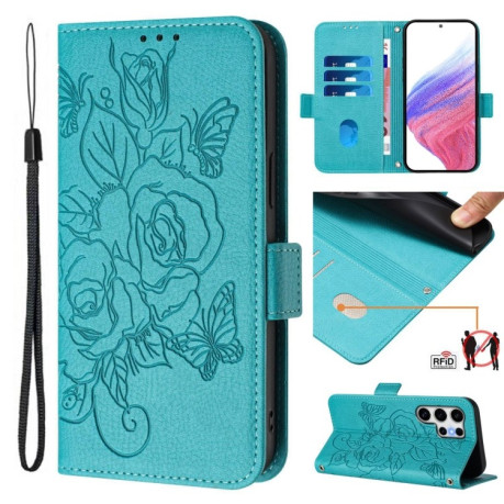 Чохол-книжка Magnetic RFID Anti-theft Leather  для Samsung Galaxy S25 Ultra 5G - блакитний