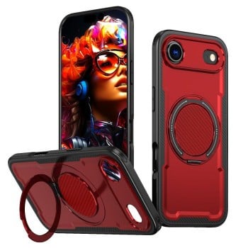 Противоударный чехол Metal 360 Degree Rotation Holder MagSafe на iPhone Air - красный