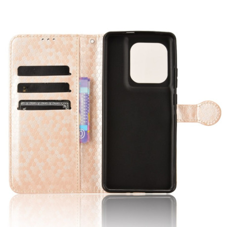 Чехол-книжка Honeycomb Dot для Motorola Edge 50 Ultra - золотой