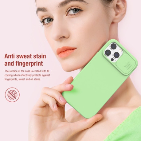 Силиконовый чехол NILLKIN CamShield (MagSafe) для iPhone 13 Pro Max - зеленый