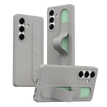 Чехол Escase с ремешком и функциональной кнопкой на Samsung Galaxy S25 FE 5G — титановый/антрацитовый