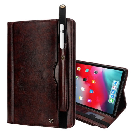 Кожаный чехол-книжка Crazy Horse Texture на iPad Pro 11/Air 10.9 2020- темно-коричневый