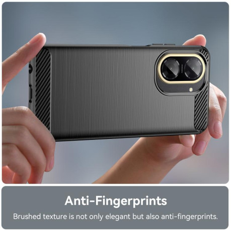 Противоударный чехол Brushed Texture Carbon Fiber на Xiaomi Redmi A5 4G 171.7mm / Poco C71 - черный