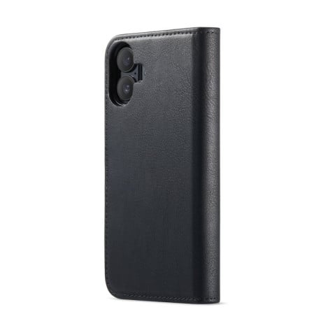 Чехол-книжка DGMING Crazy Horse Texture для iPhone 16 - черный