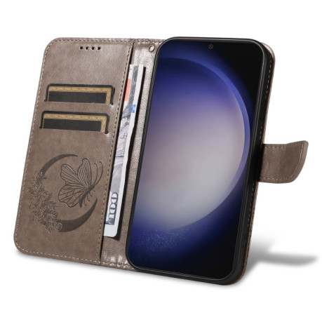 Чохол-книжка Swallowtail Butterfly Embossed Leather для Samsung Galaxy S25+ / S24+ 5G - сірий