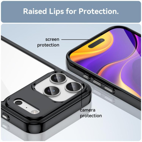 Противоударный чехол Colorful Acrylic Series для iPhone 17 Pro Max - черный