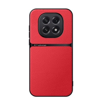 Чехол Litchi Leather Magnetic Full Coverage Shockproof на OPPO A5 5G Global - красный