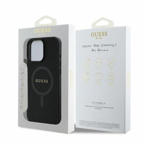 Оригинальный чехол Guess Saffiano MagSafe на iPhone 16 Pro Max - Black