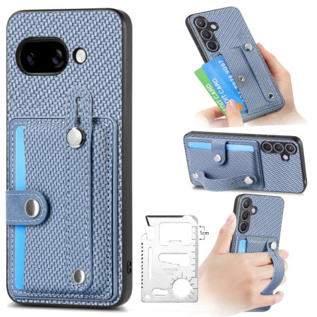Противоударный чехол Wristband Kickstand Card для  Google Pixel 9a - синий