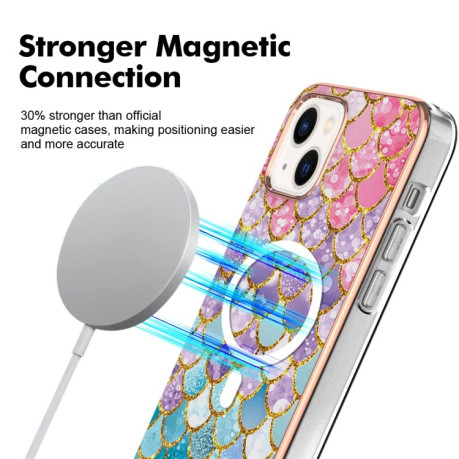 Протиударний чохол Marble Pattern Dual-side IMD Magsafe для iPhone 15 - Scales