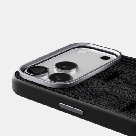 Ультратонкий чехол ABEEL Beast Pattern 6D Micro-Embossed MagSafe Genuine Leather на iPhone 17 Pro Max - зеленый