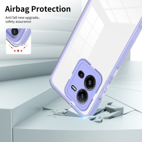 Противоударный чехол Clear Color Frame для Vivo V25 5G / V25e 4G - фиолетовый