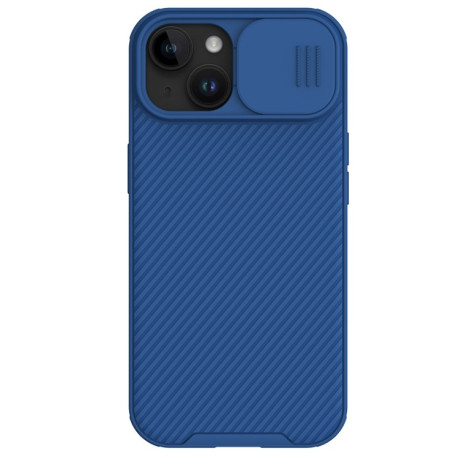 Ударозащитный чехол NILLKIN CamShield Pro на iPhone 15 Plus - синий