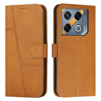 Чехол-книжка со строчкой и фактурой Calf на Infinix GT 20 Pro - желтый