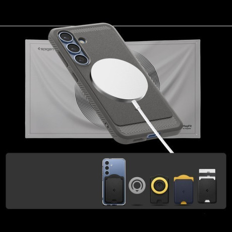 Оригінальний чохол Spigen Rugged Armor Mag MagSafe для Samsung Galaxy S25 - Gray