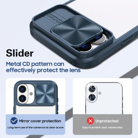 Чохол протиударний Sliding Camshield Acrylic Hybrid для iPhone 16 Pro - синій