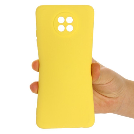 Силиконовый чехол Solid Color Liquid Silicone на Xiaomi Redmi Note 9T- желтый