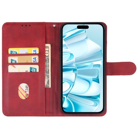 Чохол-книжка EsCase Leather для iPhone 16 Plus - червоний