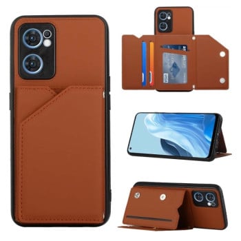 Противоударный чехол Skin Feel для OPPO Reno7 5G - коричневый