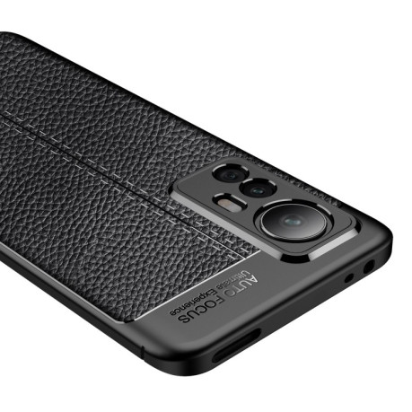 Противоударный чехол Litchi Texture на Xiaomi Redmi K50 Ultra / 12T / 12T Pro - черный