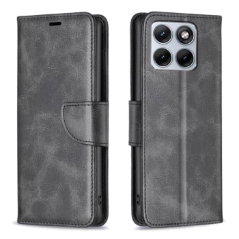 Чохол-книжка Lambskin Texture Pure Color на Motorola Edge 70 Fusion 5G — чорний