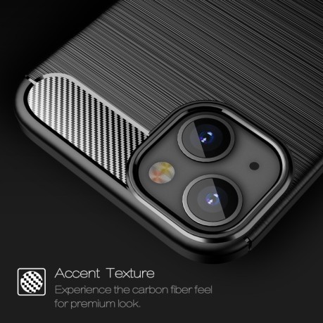 Чохол Brushed Texture Carbon Fiber на iPhone 14/13 - червоний