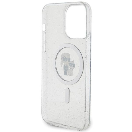 Оригінальний чохол Karl Lagerfeld Choupette Glitter MagSafe case для iPhone 15 Pro Max - transparent