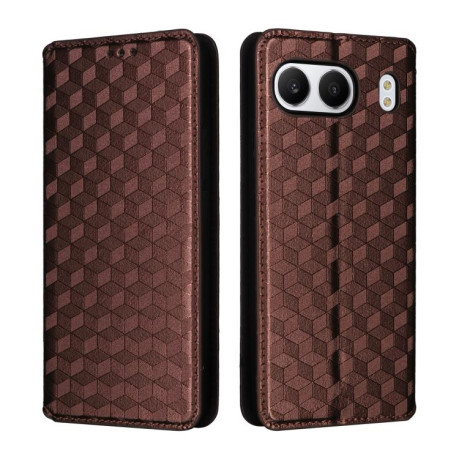 Чехол-книжка Cubic Grid Calf Texture для OnePlus Nord 4 - коричневый