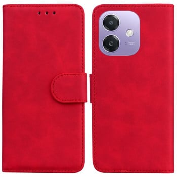 Чохол-книжка однотонна Pure Color з магнітною застібкою на OPPO A5x 5G/A3 4G/5G/A3x 4G/5G - червоний