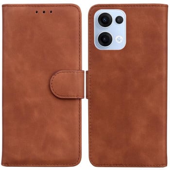 Чехол-книжка однотонный Pure Color с магнитной застежкой на OPPO Reno13 Global - коричневый