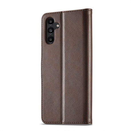 Чехол книжка LCIMEEKE Calf Texture на Samsung Galaxy A35 5G - кофейный