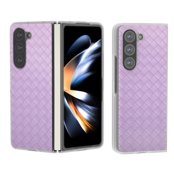 Противоударный чехол Woven Texture Frosted Translucent Frame для Samsung Galaxy  Fold 6 5G - фиолетовый