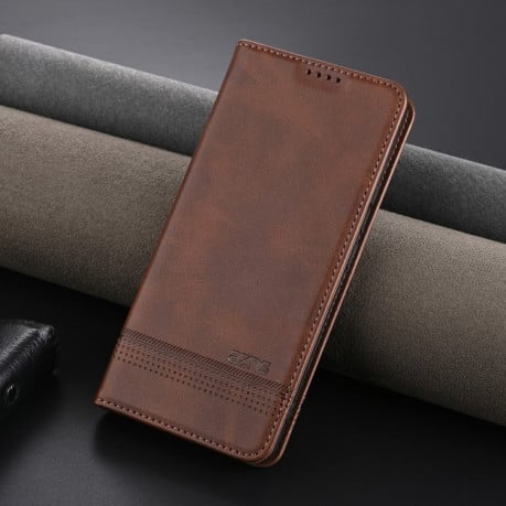 Чохол-книжка AZNS Magnetic Calf на Xiaomi 15 Pro 5G - темно-коричневий