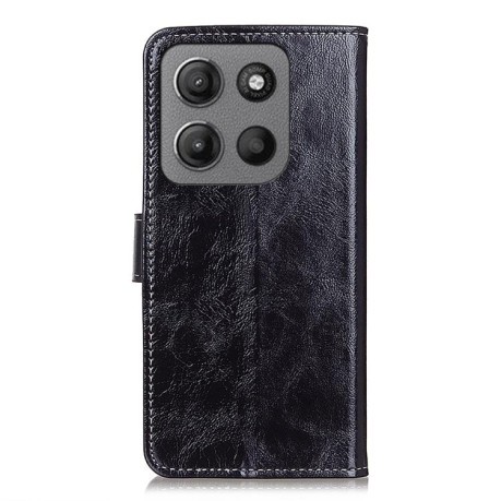 Чехол-книжка Magnetic Retro Crazy Horse Texture на Motorola Moto G15 4G - черный