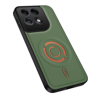 Магнитный чехол Wanlonfeng с тканевой текстурой на Motorola Edge 70 Pro 5G — зелёный
