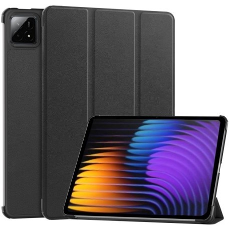 Чехол Custer Texture Three-folding Sleep/Wake-up для Xiaomi Pad 7 / 7 Pro- черный